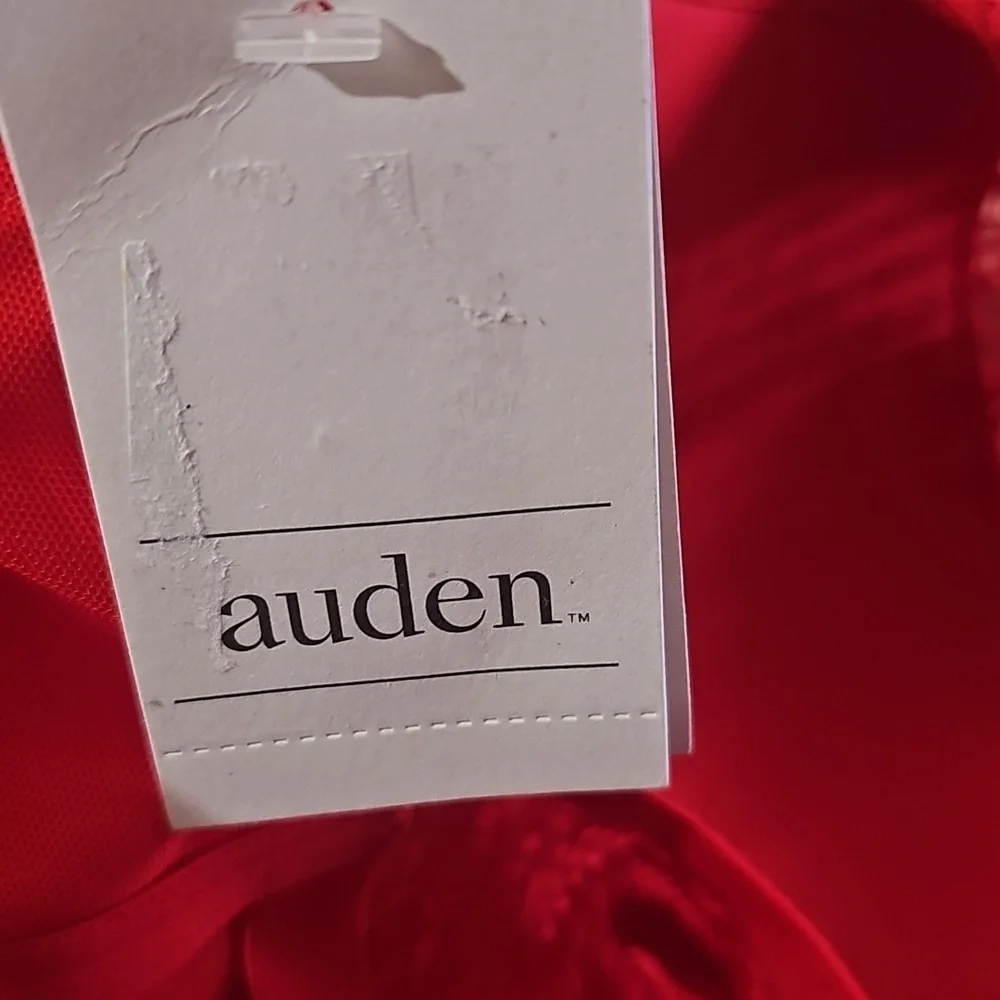 Auden Lace Push up Comfort Wire Plunge Bra Red Size 34DD